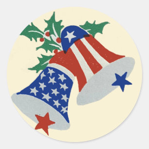 Amerikaanse vlag Amerikaanse patriottische kerst k Ronde Sticker