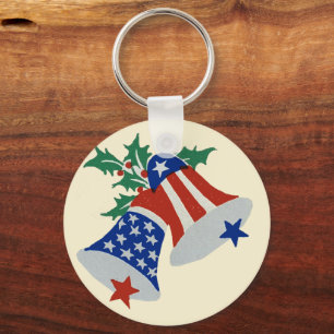 Amerikaanse vlag Amerikaanse patriottische kerst k Sleutelhanger