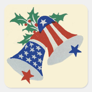 Amerikaanse vlag Amerikaanse patriottische kerst k Vierkante Sticker
