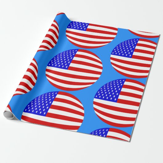 Amerikaanse vlag Amerikaanse Patriottische Sterren Cadeaupapier (Uitgerold)