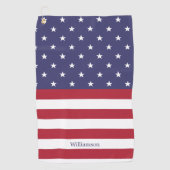 Amerikaanse vlag Amerikaanse patriottische sterren Golfhanddoek (Voorkant)