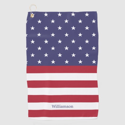 Amerikaanse vlag Amerikaanse patriottische sterren Golfhanddoek (Voorkant)