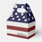 Amerikaanse vlag Amerikaanse patroonpatroon Bedankdoosjes (Achterkant)