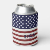 Amerikaanse vlag Amerikaanse patroonpatroon Blikjeskoeler (Blikje Voorkant)