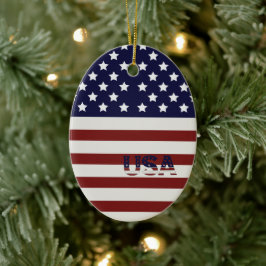 Amerikaanse vlag Amerikaanse patroonpatroon Keramisch Ornament