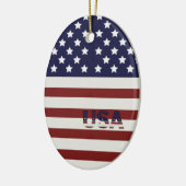 Amerikaanse vlag Amerikaanse patroonpatroon Keramisch Ornament (Links)