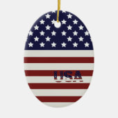 Amerikaanse vlag Amerikaanse patroonpatroon Keramisch Ornament (Voorkant)