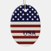 Amerikaanse vlag Amerikaanse patroonpatroon Keramisch Ornament (Achterkant)