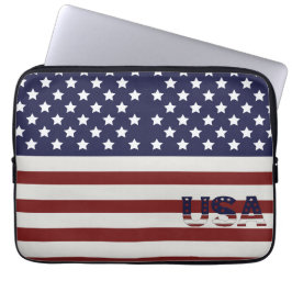 Amerikaanse vlag Amerikaanse patroonpatroon Laptop Sleeve
