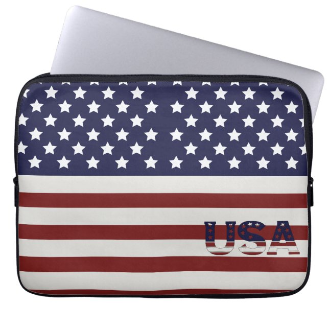 Amerikaanse vlag Amerikaanse patroonpatroon Laptop Sleeve (Voorkant)
