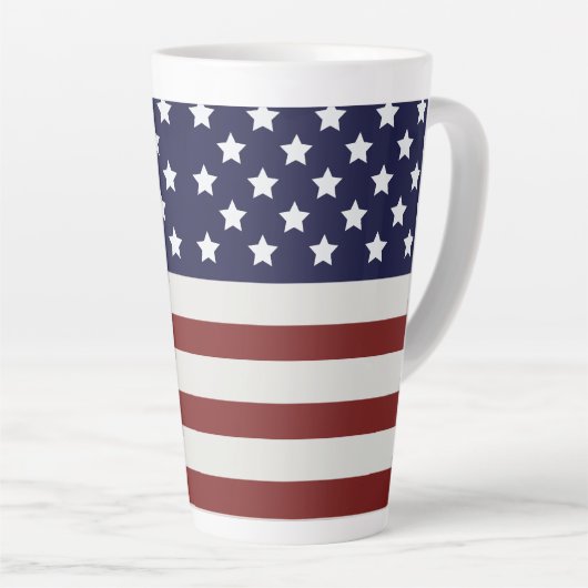 Amerikaanse vlag Amerikaanse patroonpatroon Latte Mok (Rechterhoek)