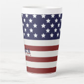 Amerikaanse vlag Amerikaanse patroonpatroon Latte Mok (Voorkant)