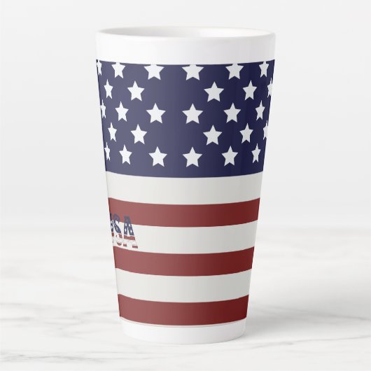 Amerikaanse vlag Amerikaanse patroonpatroon Latte Mok (Voorkant)