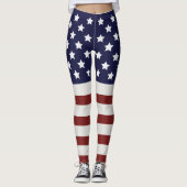 Amerikaanse vlag Amerikaanse patroonpatroon Leggings (Voorkant)