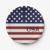 Amerikaanse vlag Amerikaanse patroonpatroon Papieren Bordje (Voorkant)
