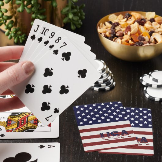 Amerikaanse vlag Amerikaanse patroonpatroon Pokerkaarten (Insitu)