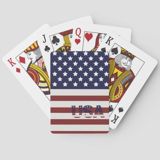 Amerikaanse vlag Amerikaanse patroonpatroon Pokerkaarten (Achterkant)