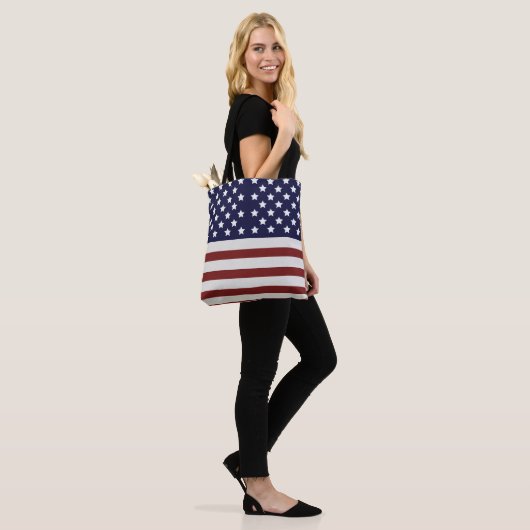 Amerikaanse vlag Amerikaanse patroonpatroon Tote Bag (Op model)