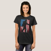 Amerikaanse vlag Amerikaanse pride Sasquatch Yeti  T-shirt (Voorkant volledig)