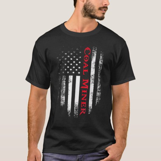  Amerikaanse vlag: Amerikaanse rode steenkool T-shirt (Voorkant)