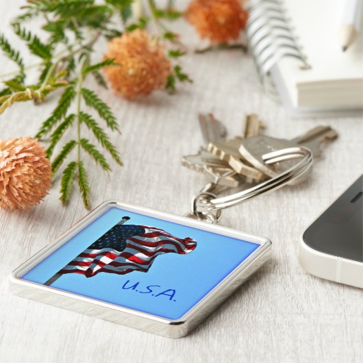 Amerikaanse vlag Amerikaanse Sleutelhanger (Zijkant)