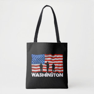 Amerikaanse vlag Amerikaanse stad Washington Tote Bag