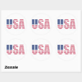 Amerikaanse vlag/Amerikaanse vlag/Amerikaanse vlag Ronde Sticker (Vel)