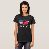 Amerikaanse vlag Amerikaanse vlag Amerikaanse vlag T-shirt (Voorkant volledig)