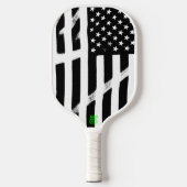 Amerikaanse vlag Amerikaanse vlag grunge retro zwa Pickleball Paddle (Voorkant)
