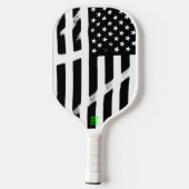Amerikaanse vlag Amerikaanse vlag grunge retro zwa Pickleball Paddle (Achterkant)