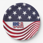 Amerikaanse vlag Amerikaanse vlag op 4 juli Onafha Papieren Bordje (Voorkant)