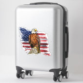 Amerikaanse vlag Amerikaanse vlag op Bald Eagle Pa Sticker (Koffer)