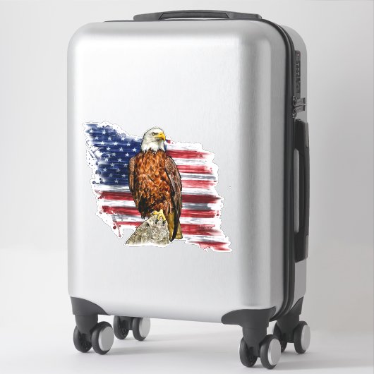 Amerikaanse vlag Amerikaanse vlag op Bald Eagle Pa Sticker (Koffer)