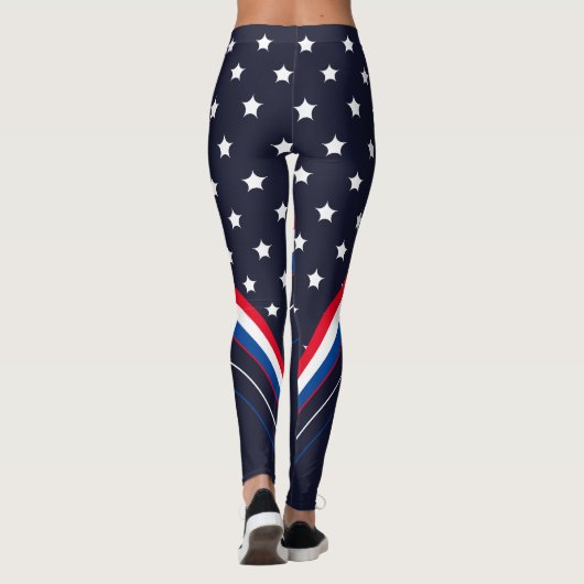 Amerikaanse vlag Amerikaanse vlag Patriottic Athle Leggings (Achterkant)
