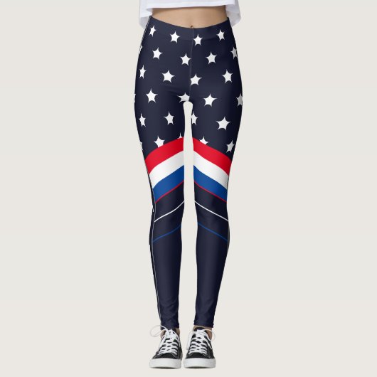 Amerikaanse vlag Amerikaanse vlag Patriottic Athle Leggings (Voorkant)