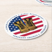 Amerikaanse vlag Amerikaanse vlag Ronde Kartonnen Onderzetter (Gebogen)