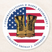 Amerikaanse vlag Amerikaanse vlag Ronde Kartonnen Onderzetter (Voorkant)