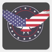 Amerikaanse vlag Amerikaanse vlag Vierkante Sticker (Voorkant)