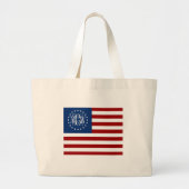 Amerikaanse vlag Amerikaanse vlag Vine Script Mono Grote Tote Bag (Voorkant)