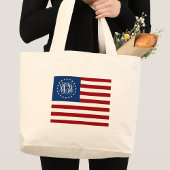 Amerikaanse vlag Amerikaanse vlag Vine Script Mono Grote Tote Bag