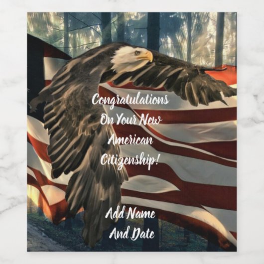 Amerikaanse vlag Amerikaanse vlag Wijn Etiket (Enkel label)