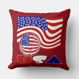 Amerikaanse vlag Amerikaanse Voetbal rode achtergr Kussen