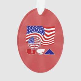 Amerikaanse vlag Amerikaanse Voetbal rode achtergr Ornament