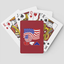 Amerikaanse vlag Amerikaanse Voetbal rode achtergr Pokerkaarten