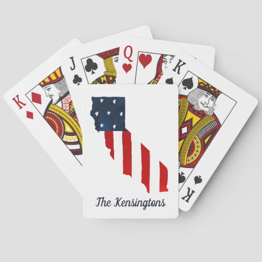 Amerikaanse vlag Amerikaanse Waterverf Pokerkaarten (Achterkant)