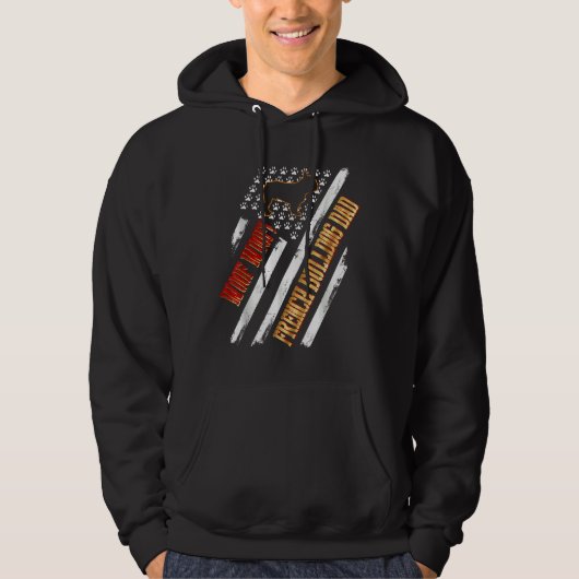 -Amerikaanse vlag Amerikaanse wof Wof French Bu Hoodie (Voorkant)