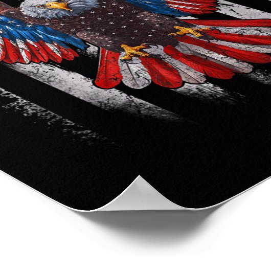 Amerikaanse Vlag Amerikaanse Zeearend 4 juli Ameri Poster (Hoek)