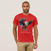 Amerikaanse vlag Amerikaanse zeearend 4 juli T-shirt (Voorkant volledig)