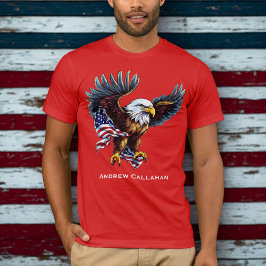 Amerikaanse vlag Amerikaanse zeearend 4 juli T-shirt