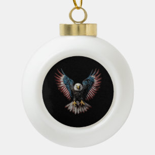 Amerikaanse Vlag Amerikaanse Zeearend 4 juli USA P Keramische Bal Ornament
